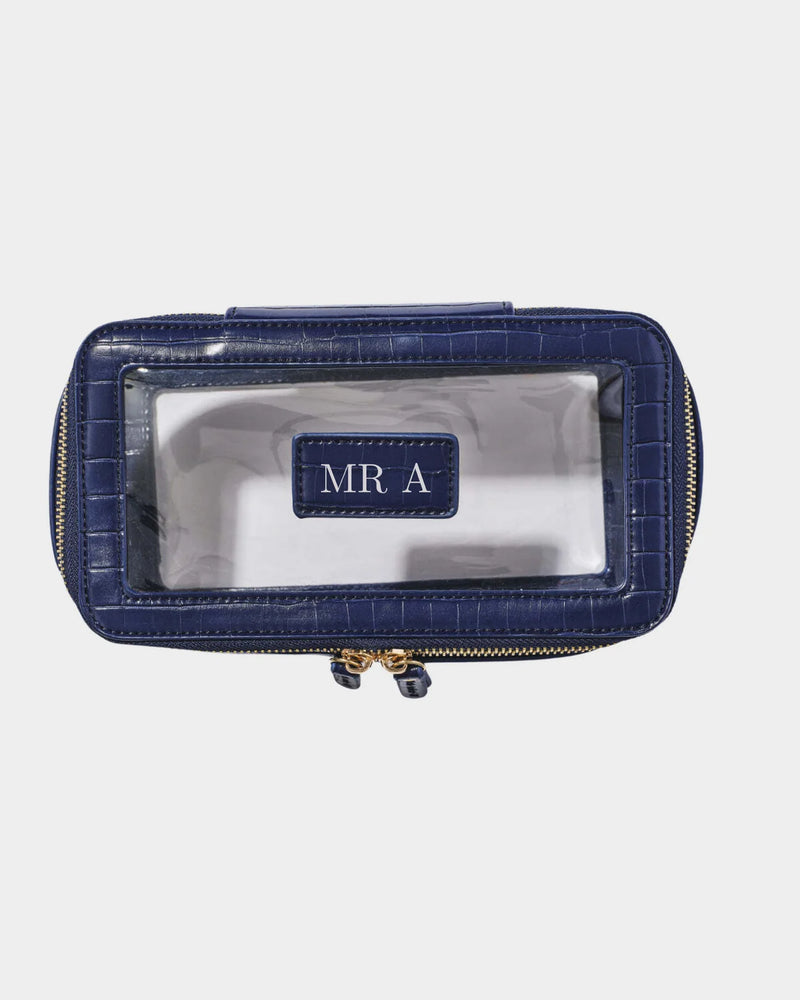 Personalised Cosmetic Bag - Monogrammed Vegan Leather Travel Case