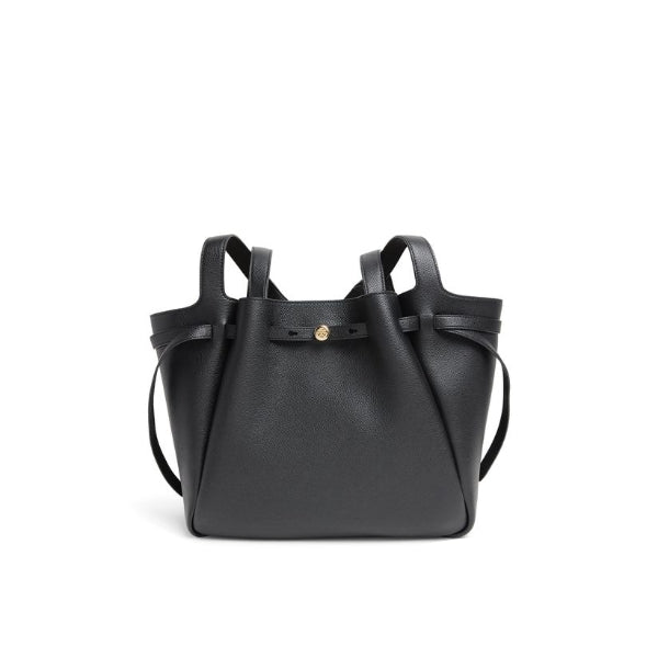 Tory Burch Romy Tote Bag | Black Pebbled Leather
