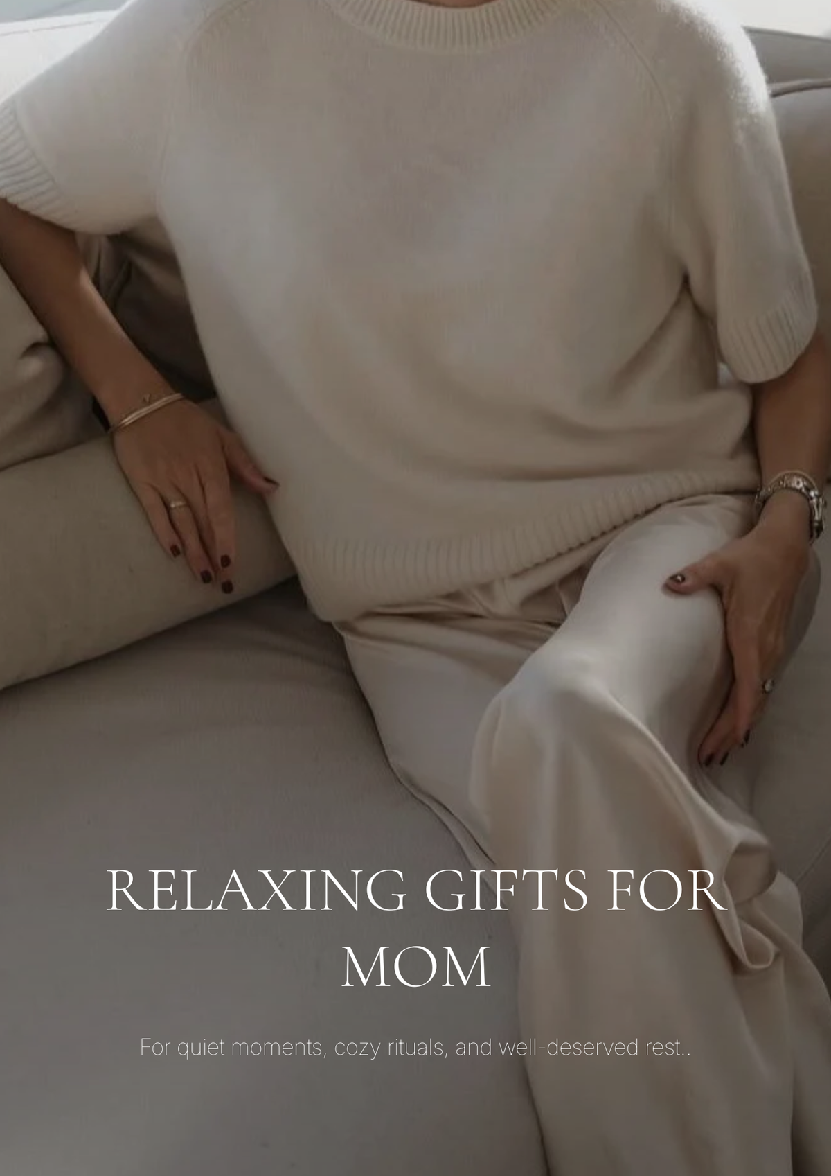 Relaxing gifts for mom collection featuring luxury candles and pampering gifts for Mother's Day