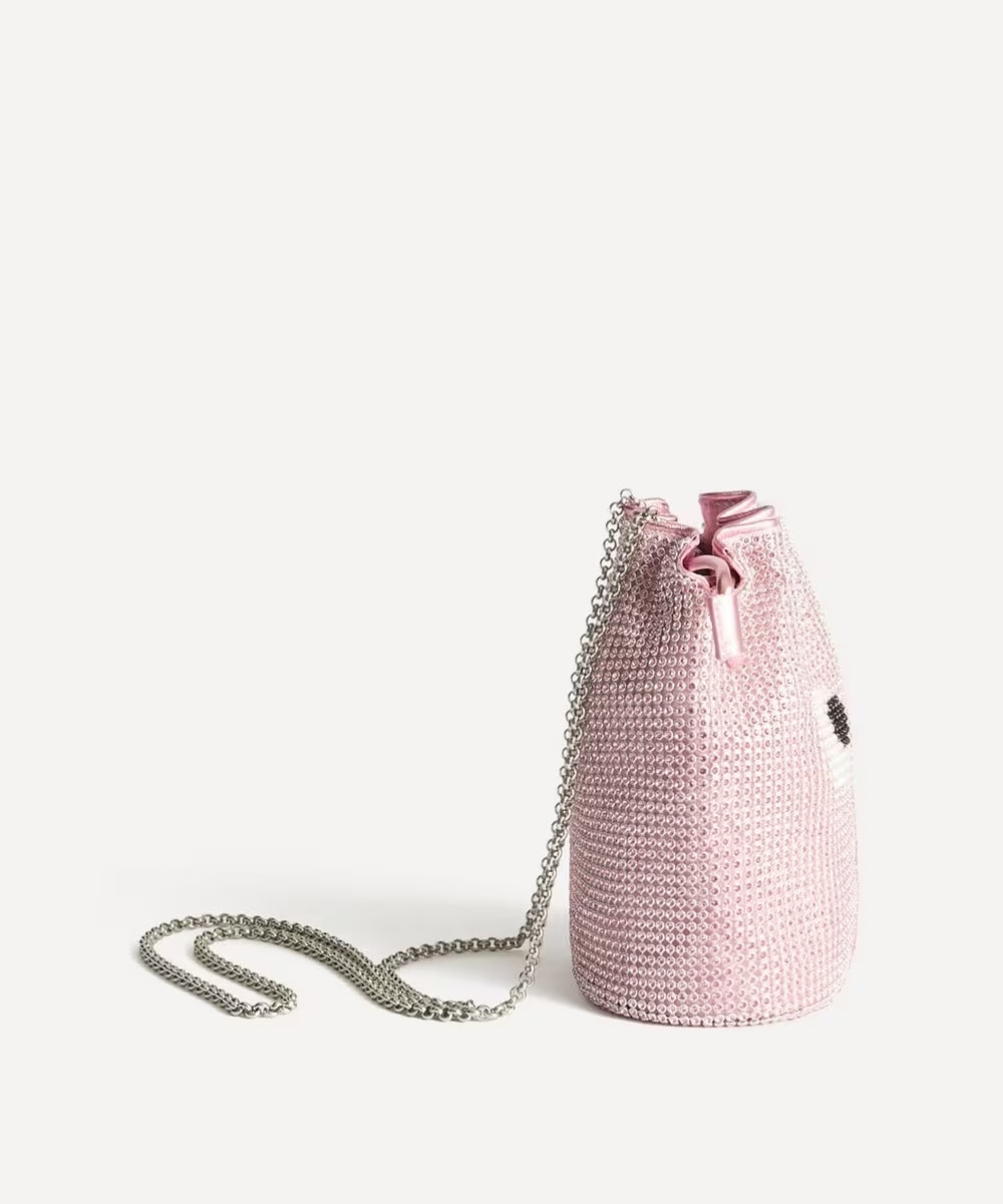 Eyes Crystal Drawstring Pouch Bag
