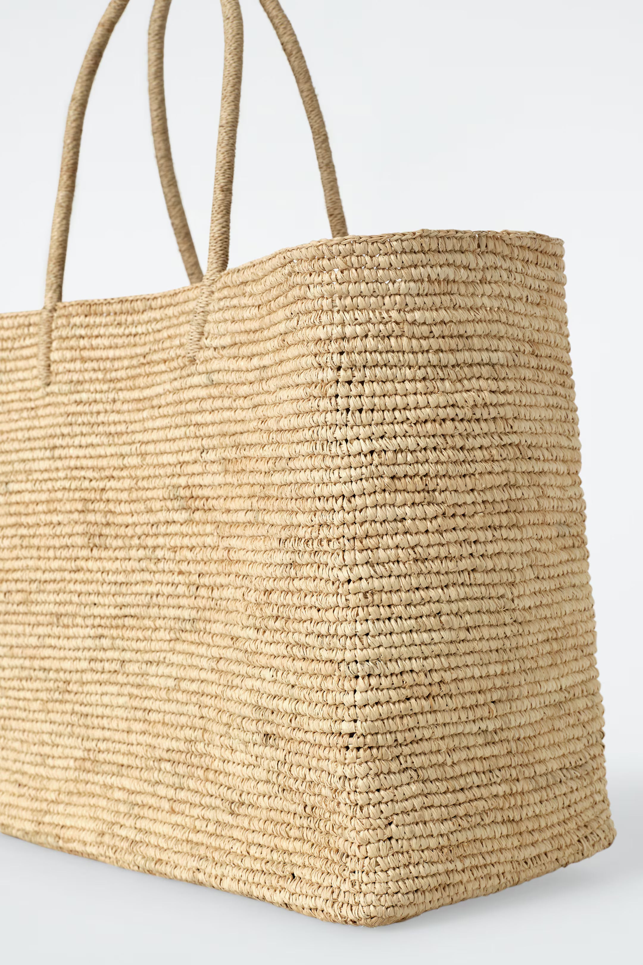 COS Oversized Hand-Woven Tote Bag - Raffia