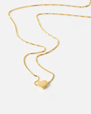Oliver Bonas Tiny Box Chain Gold Plated Heart Necklace