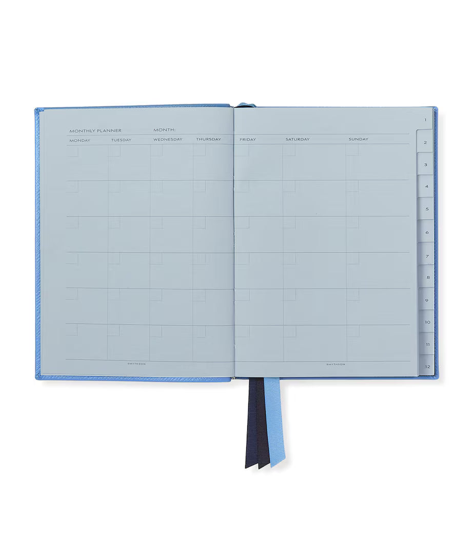 Smythson Blue Leather Soho Planner