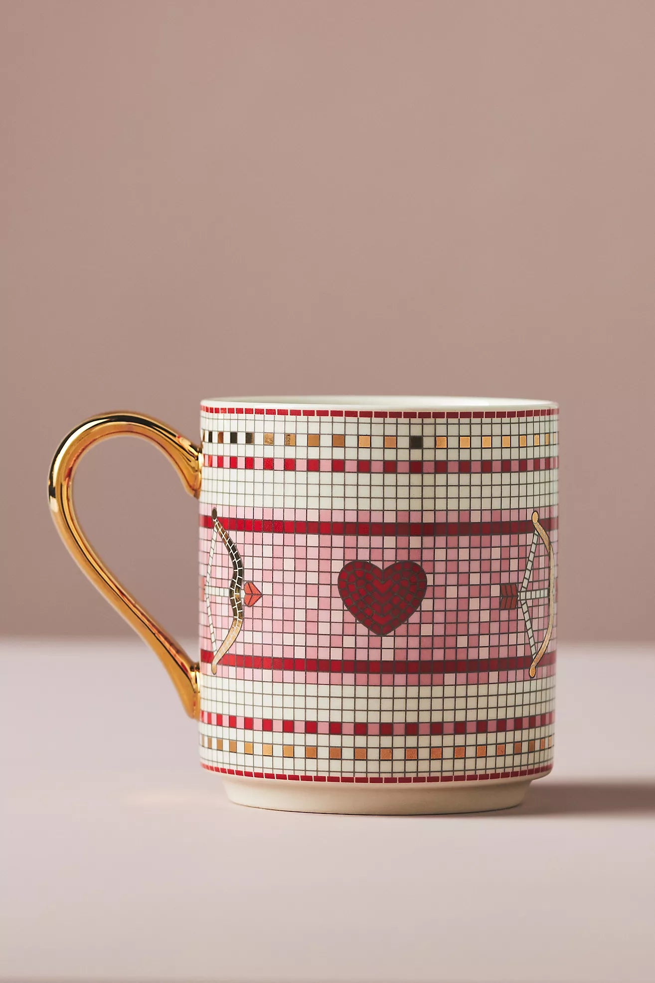 Anthropologie The Bistro Tile Stoneware Mug: Love Edition