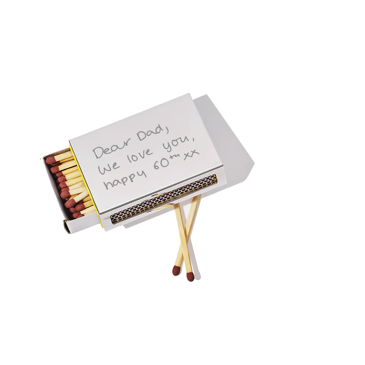 Bespoke engraved silver matchbox realtor closing gift