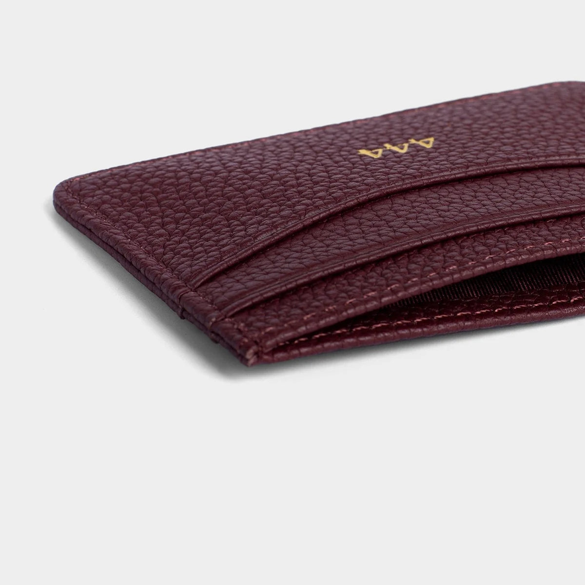 INSERIF - Burgundy Pebble Leather Personalized Card Holder