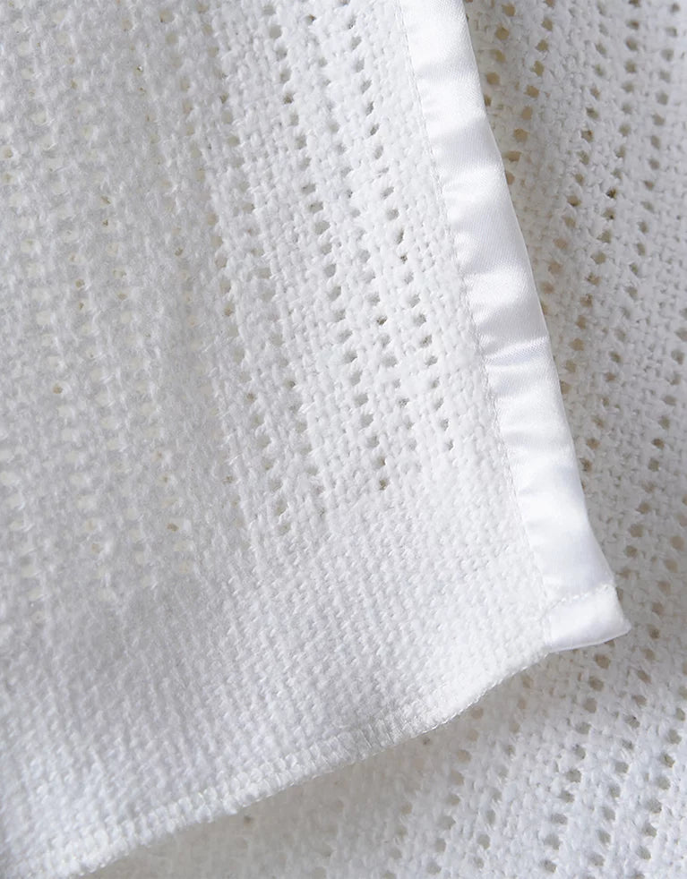 Satin Edged Cellular Baby Blanket