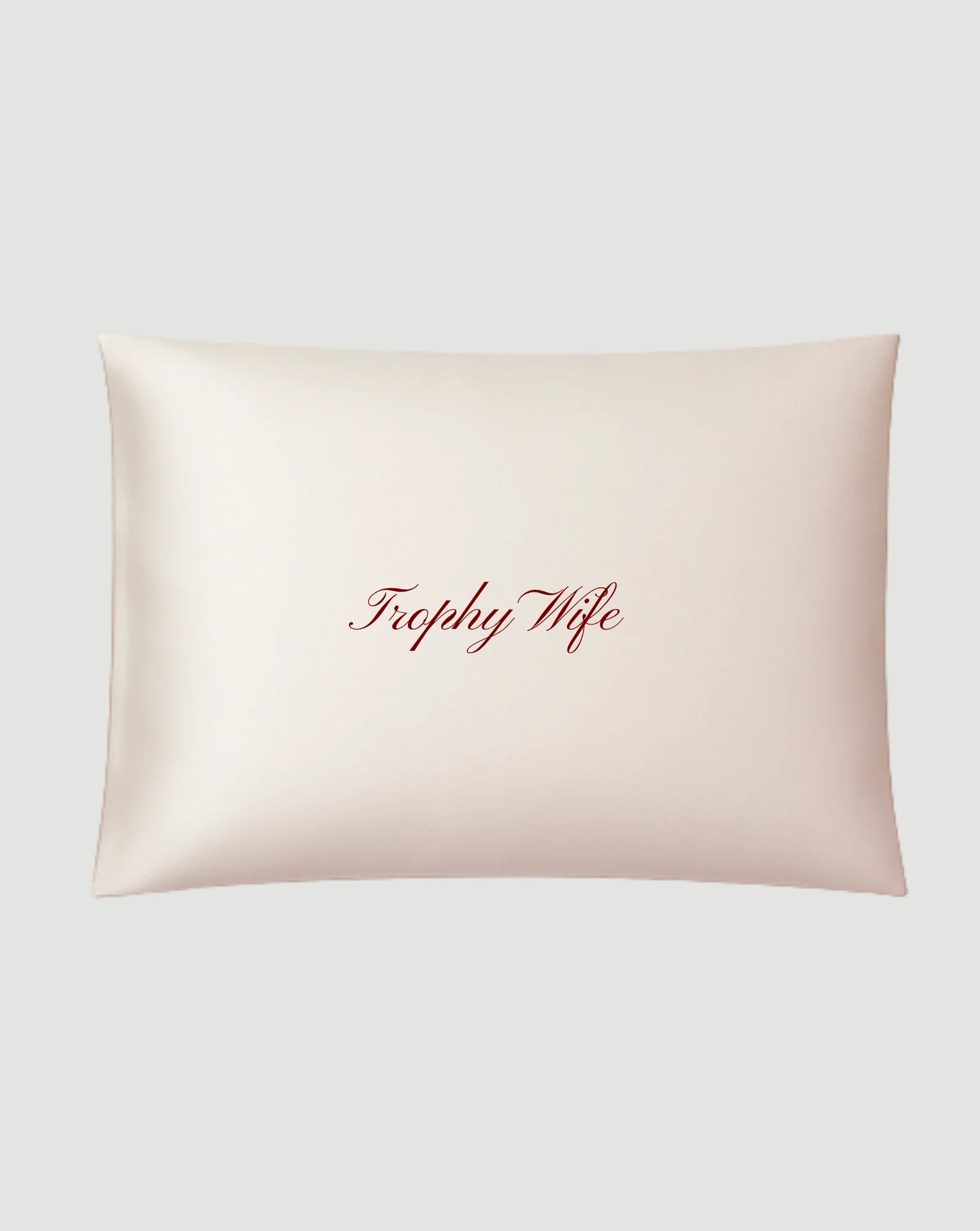 Custom text embroidery on silk pillowcase