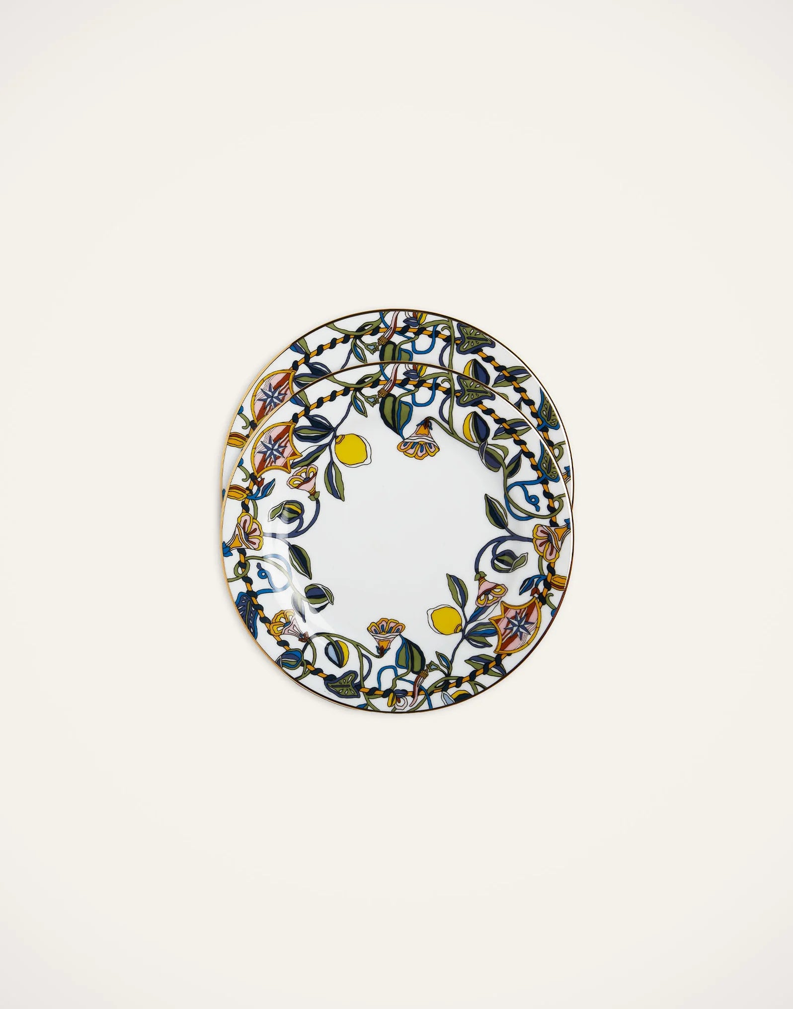 La DoubleJ Dessert Plates Set Of 2 Borboni White In Porcellain