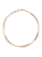 Double Wrap Graduated Clemence Necklace in Lab White Sapphire