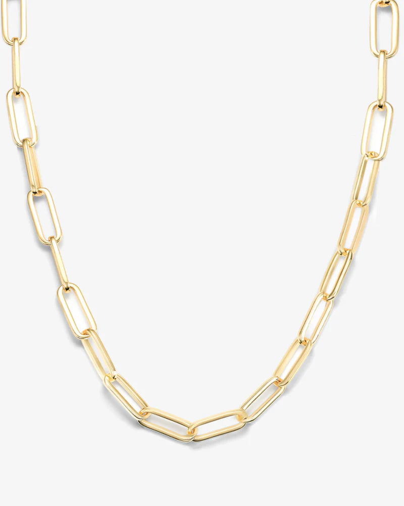 Gold Carrie Name Necklace | Paperclip Chain Elegant Gift – Roxy Wraps
