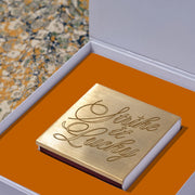 Large brass matchbox cover executive gift for clients