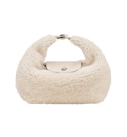 Longchamp shearling bag travel gift for mom cream plush texture