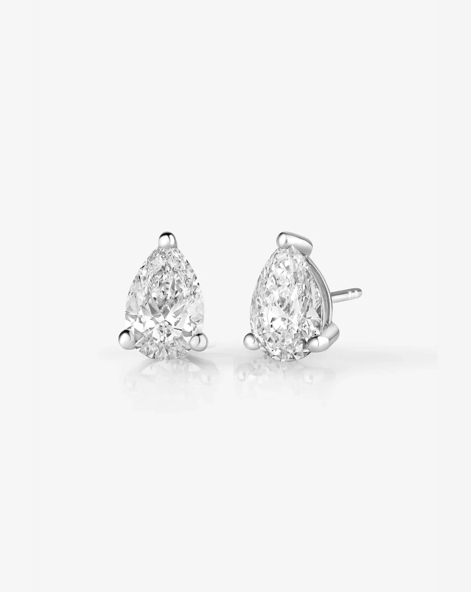 Pear Lab Diamond Studs in 14K Solid Gold