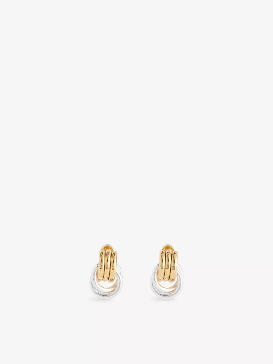 Heaven Mayhem Baby Knot Yellow Gold-Plated Metal Earrings