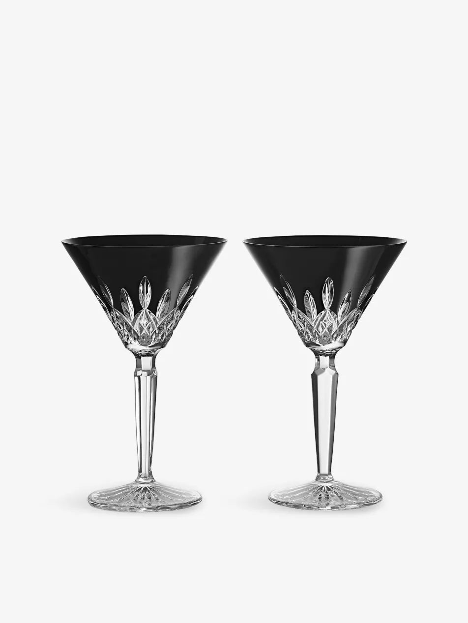 Waterford Lismore Set of Two Crystal Martini Glasses