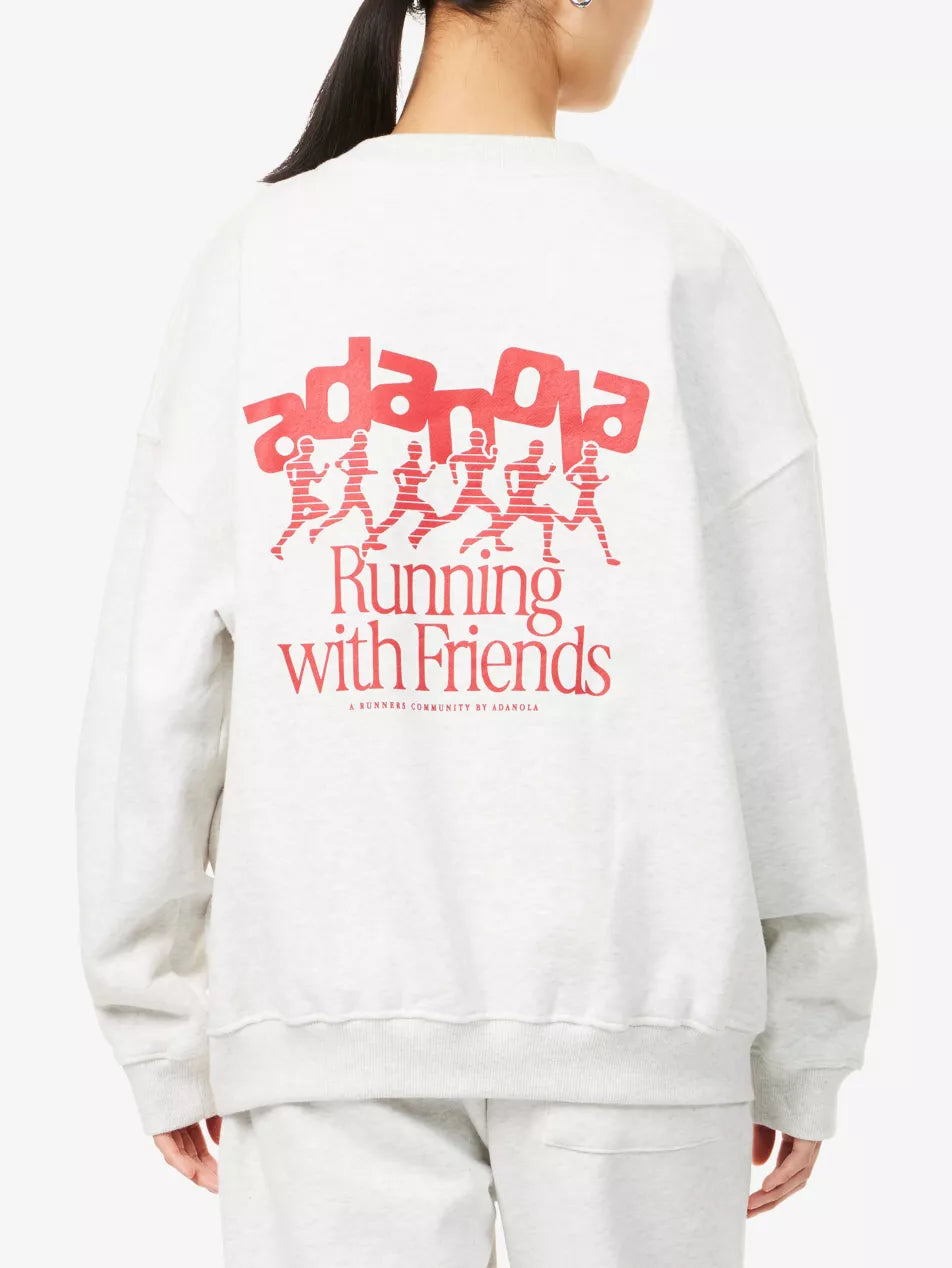 Adanola Runners Oversized Cotton-Jersey Sweatshirt