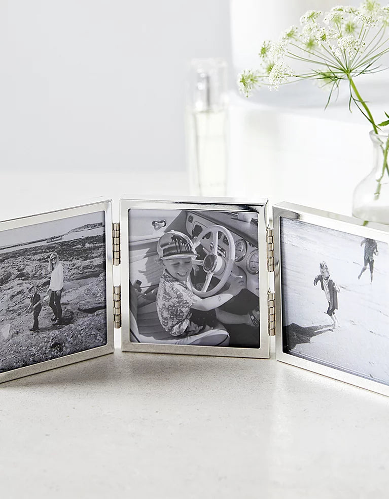 The White Company Fine Triple Aperture Hinged Photo Frame