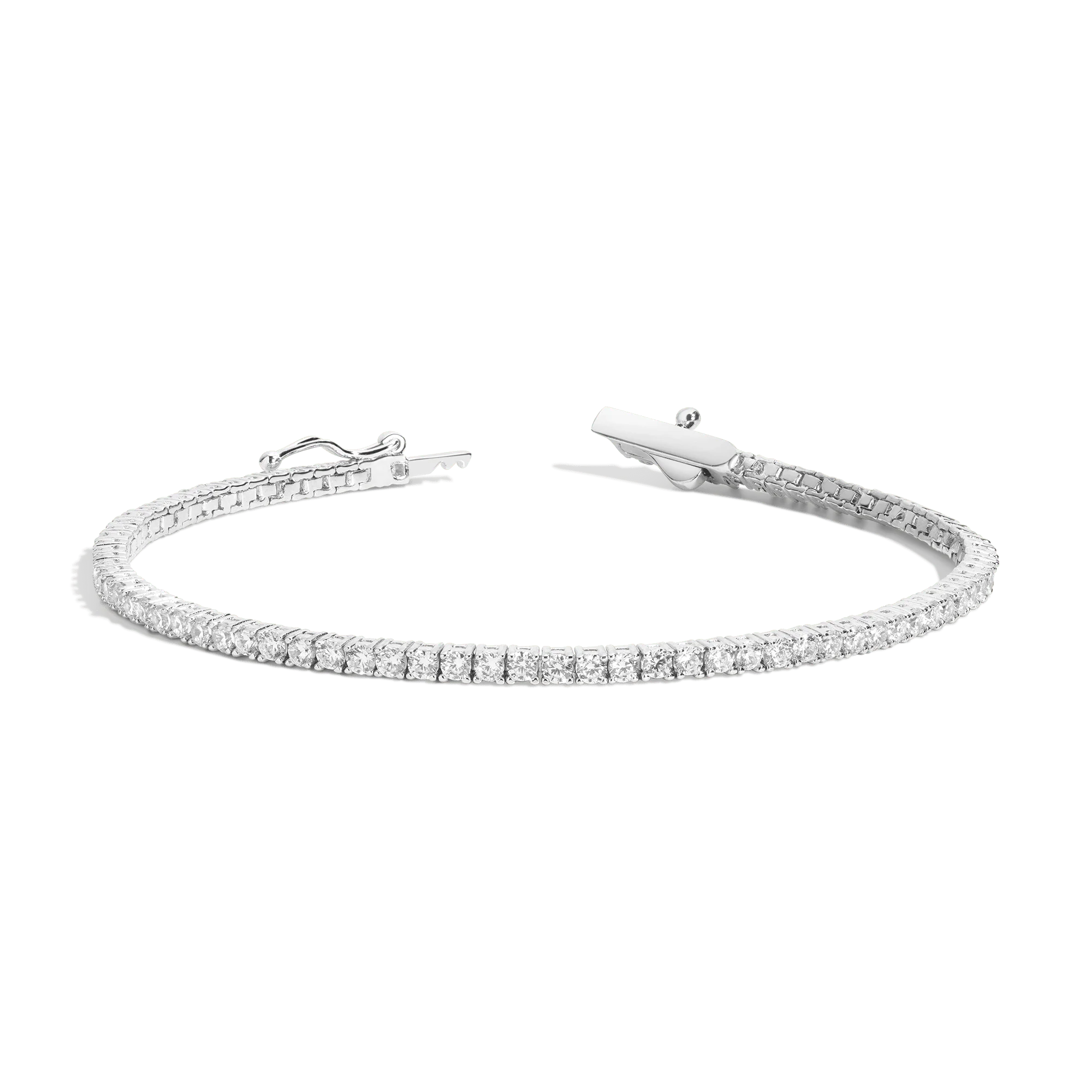 Lab Grown White Sapphire Diamond Tennis Bracelet
