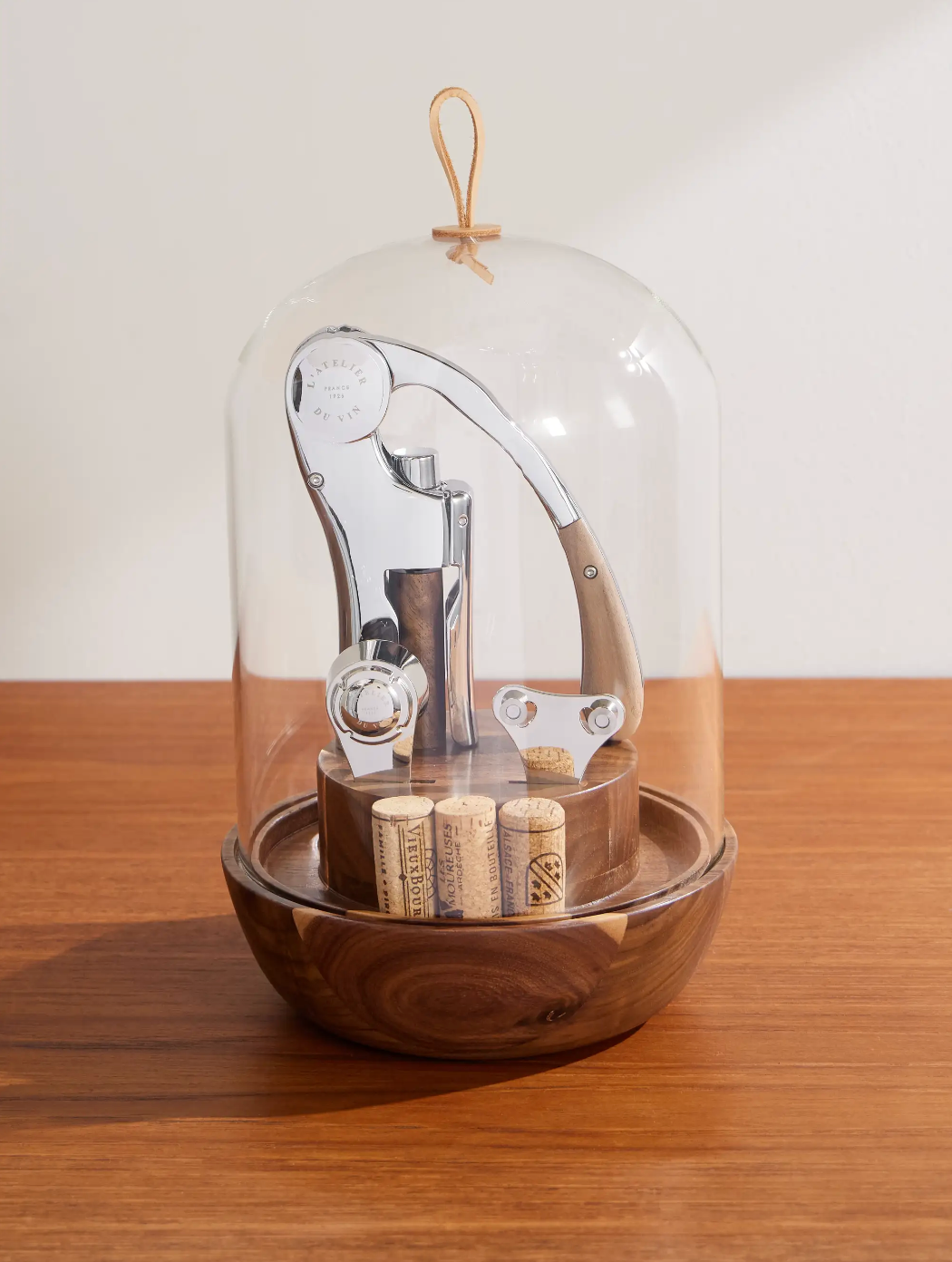 L'Atelier du Vin Oeno Motion Corkscrew Set | Walnut Wood & Glass Globe