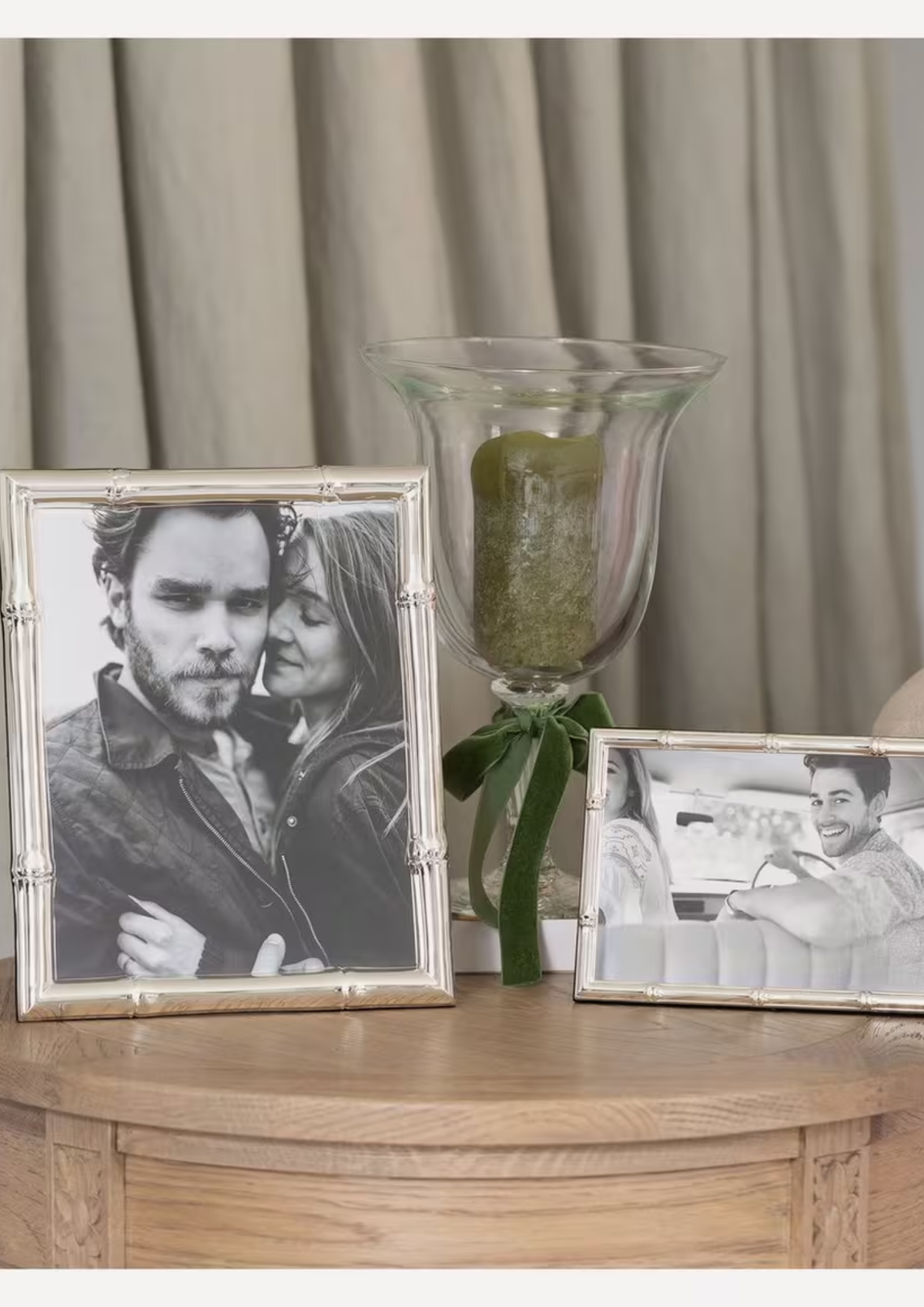 Wide Bamboo Silver Plated 5x7” Photo Frame