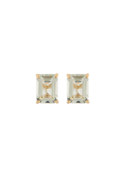 14ct Gold Green Amethyst Stud Earrings