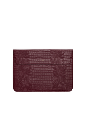 INSERIF - Burgundy Lizard Texture Personalized Laptop Sleeve with Stand