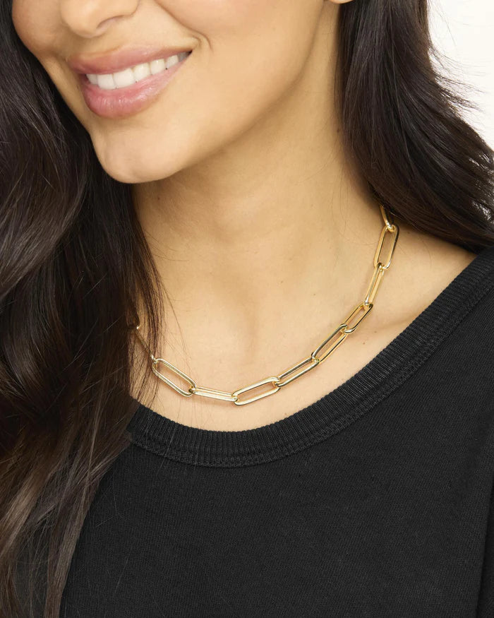 Carrie Name Necklace - Gold Paperclip Chain