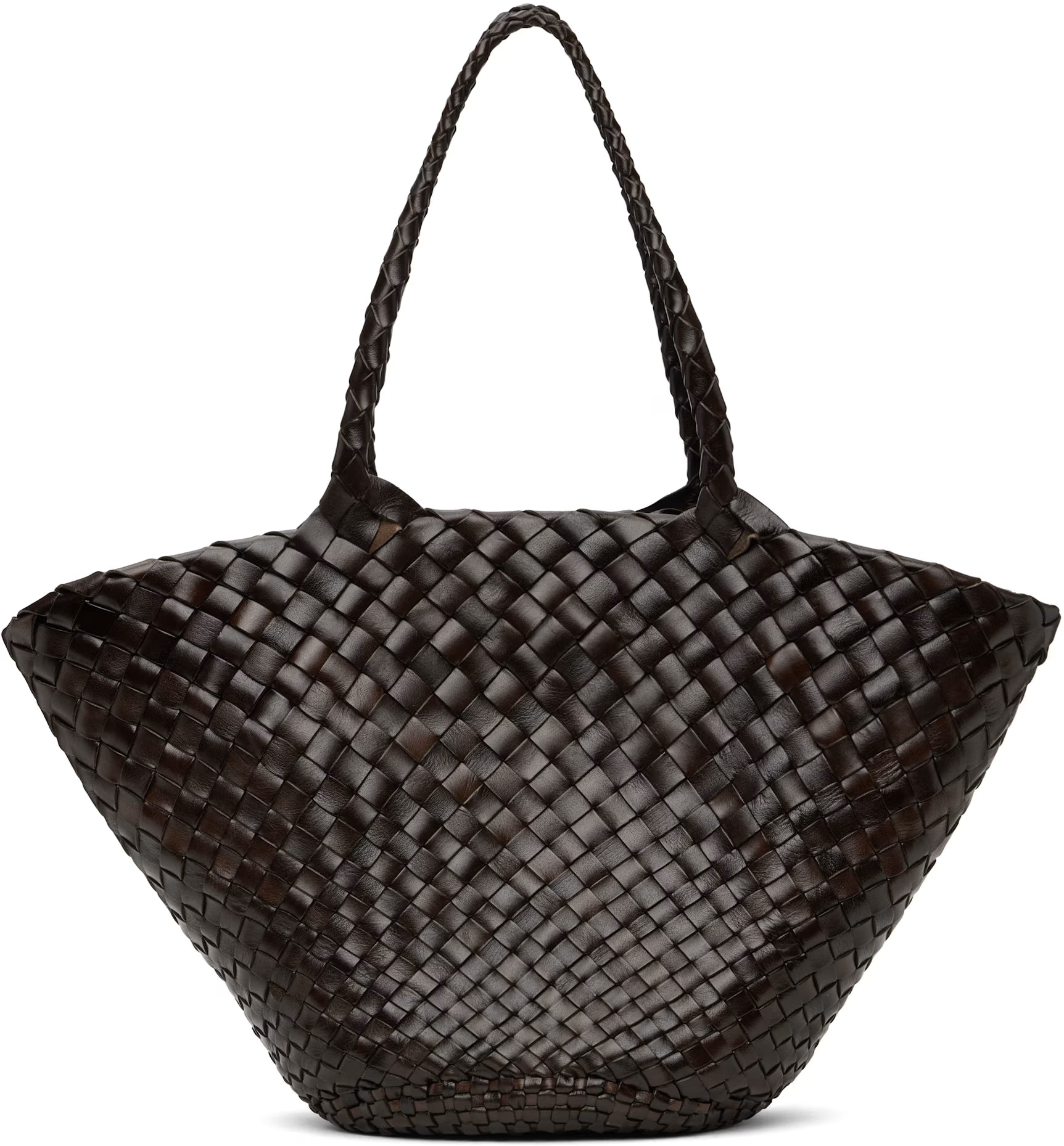 Dragon Diffusion Egola tote in brown hand-braided buffalo leather