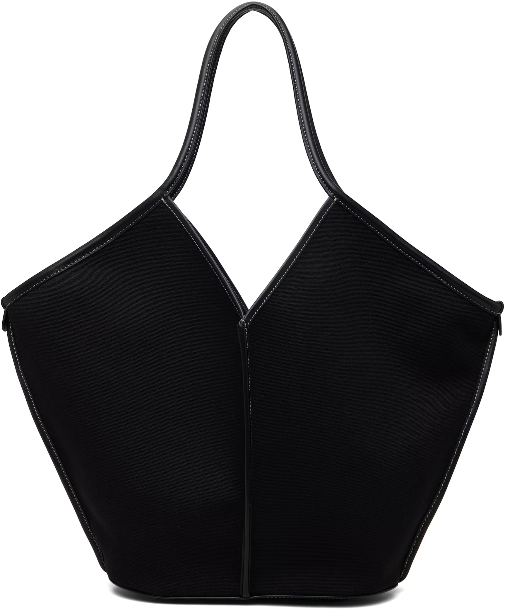 HEREU Calella S leather tote bag in black calfskin