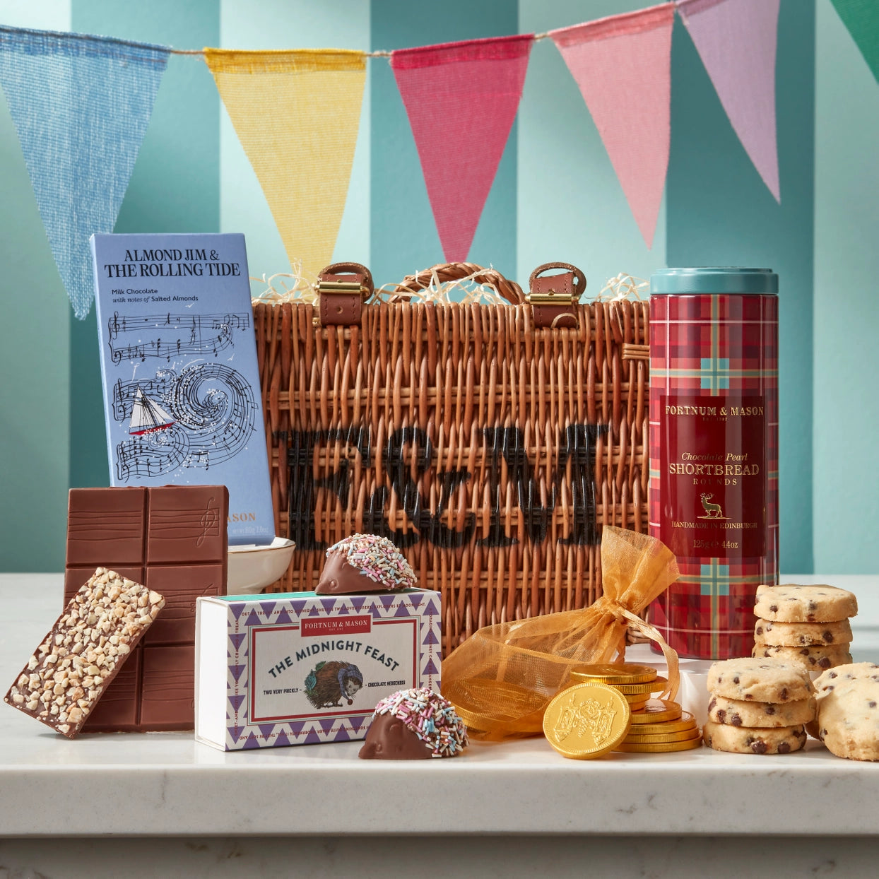 The Little Treasures Chocolate Hamper | Shortbread, Coins & Hedgehogs