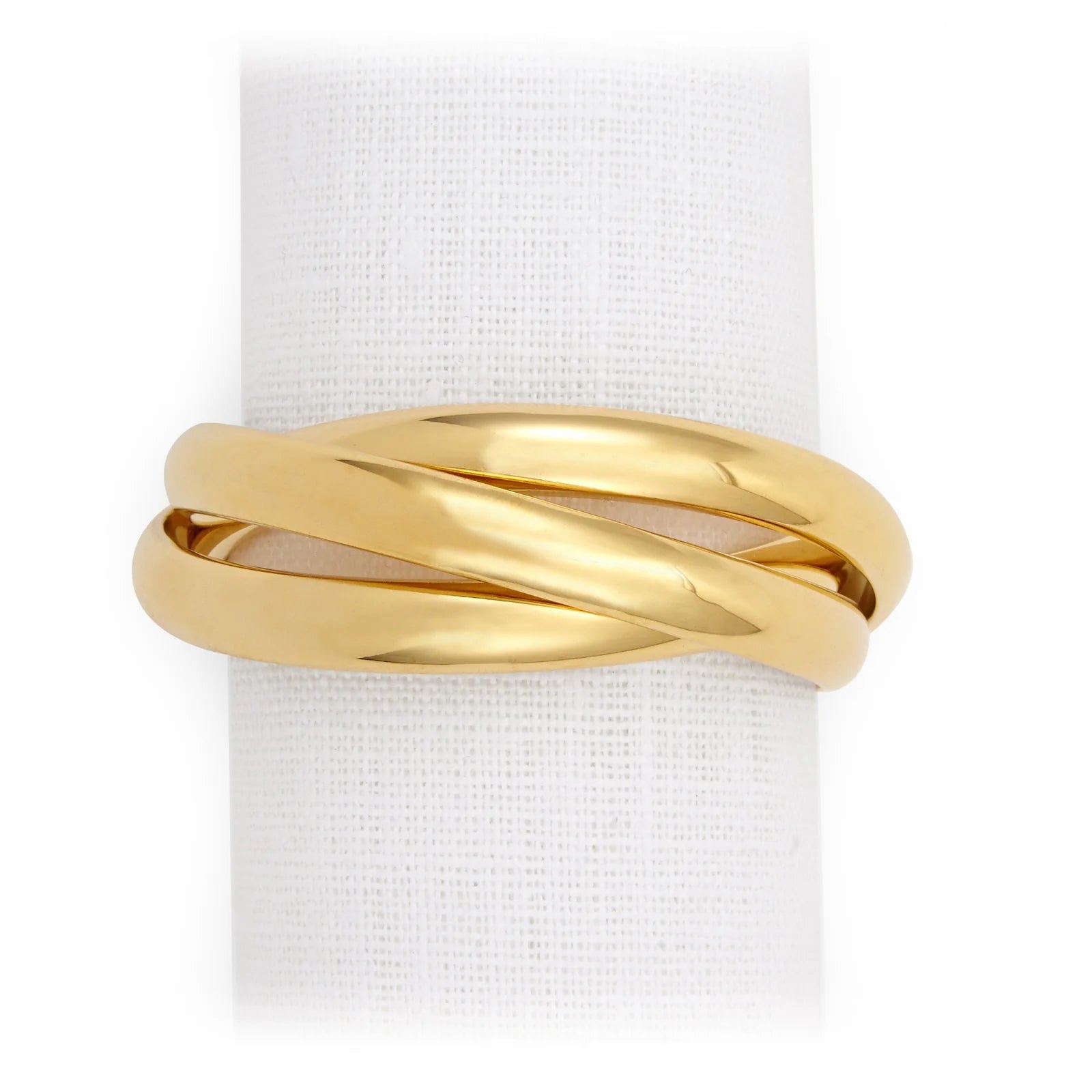 Gold ring with a white background