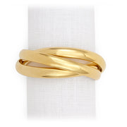 Gold ring with a white background