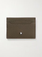 Mont Blanc business card holder full-grain army-green calf leather with snow cap emblem