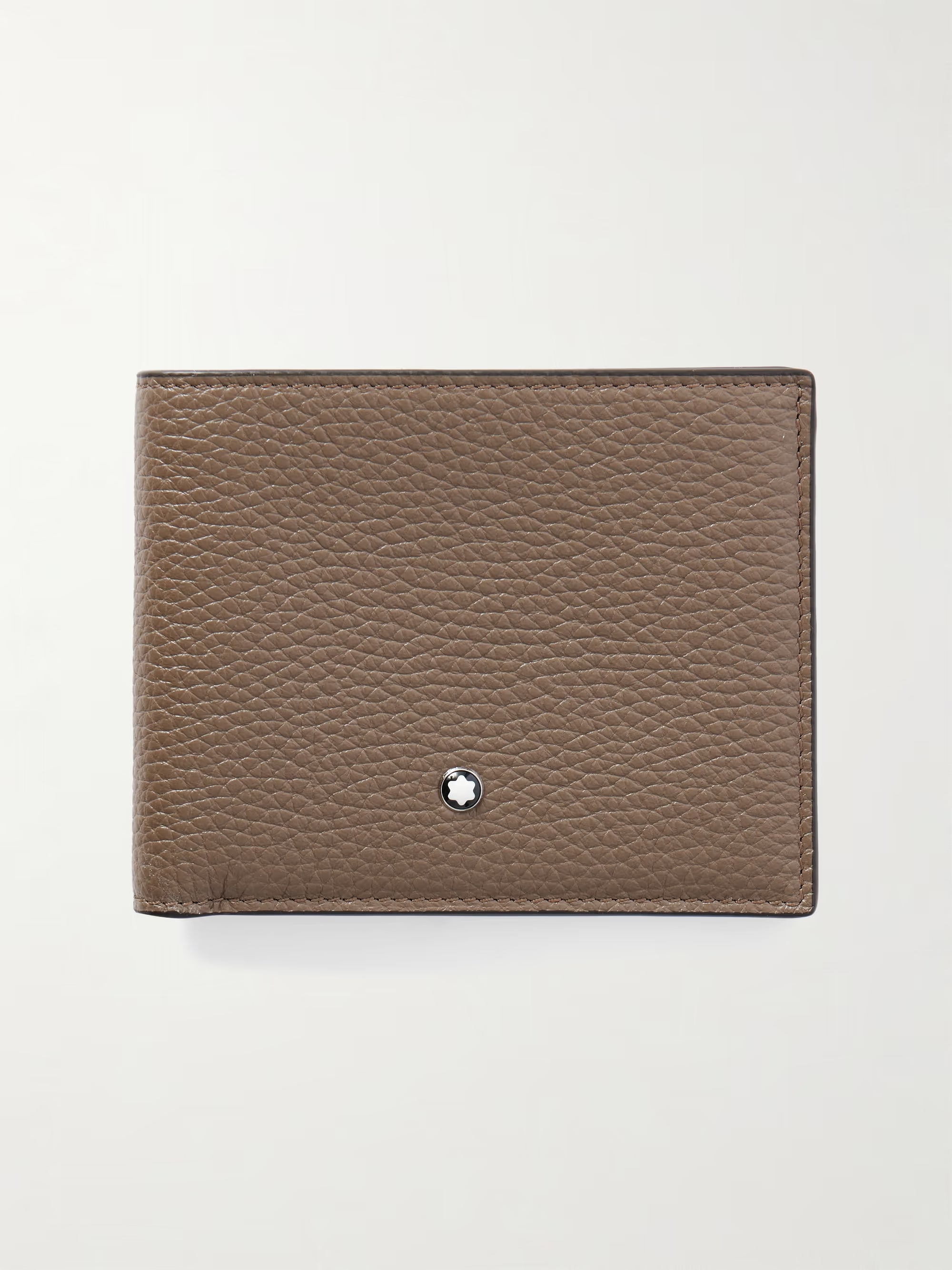 Montblanc full-grain leather wallet in brown calfskin with snow cap emblem luxury gift for dad