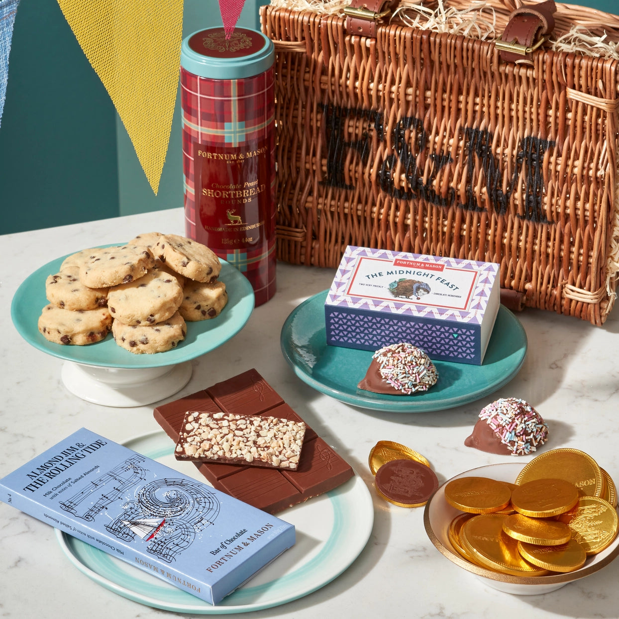 The Little Treasures Chocolate Hamper | Shortbread, Coins & Hedgehogs