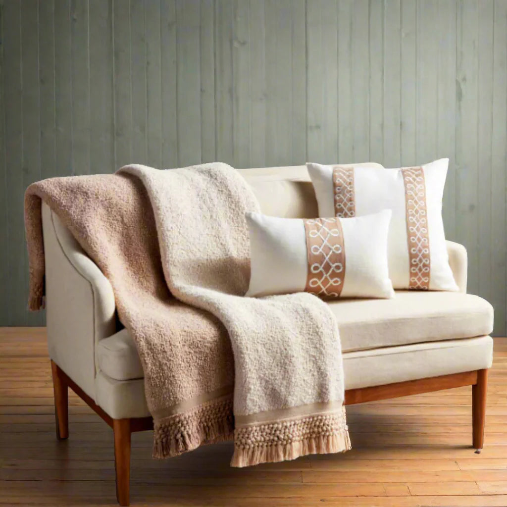 Nora throw blanket fringe detail luxury Mother's Day gift