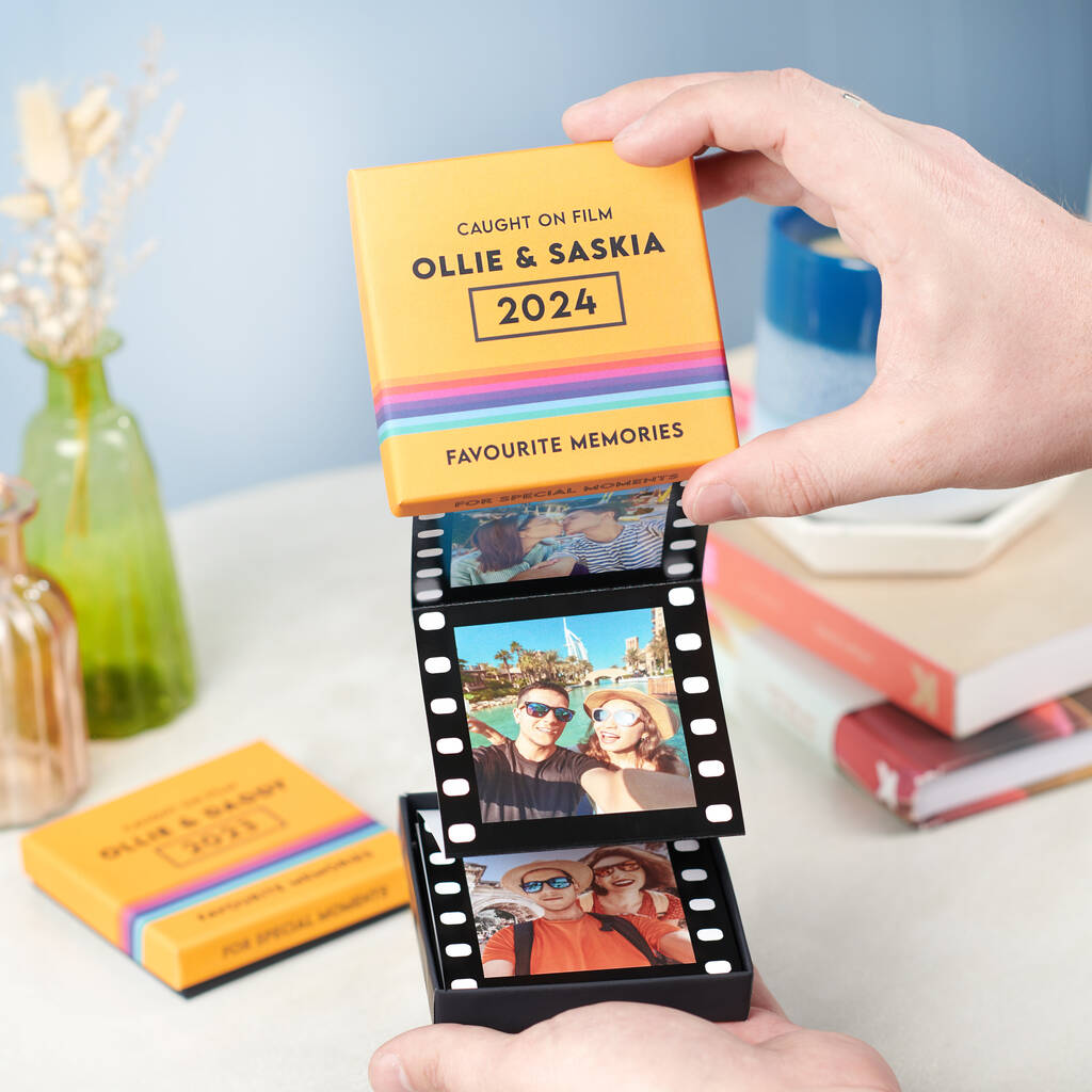 Personalised Retro Style Photo Reel Pop-Out Photo Box
