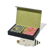 Personalised Leather Games Set | Playing Cards & Brass Dice