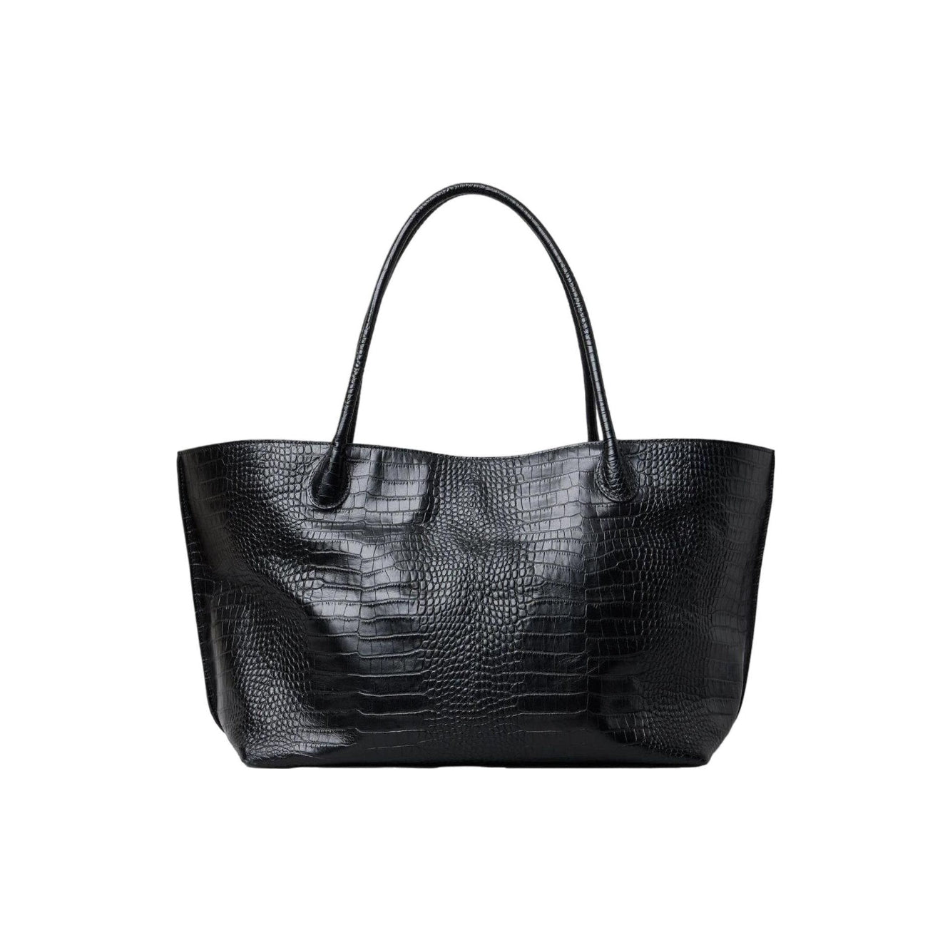 The Eva Weekend Tote Bag | Black Croc