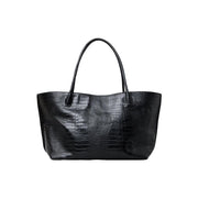 The Eva Weekend Tote Bag | Black Croc