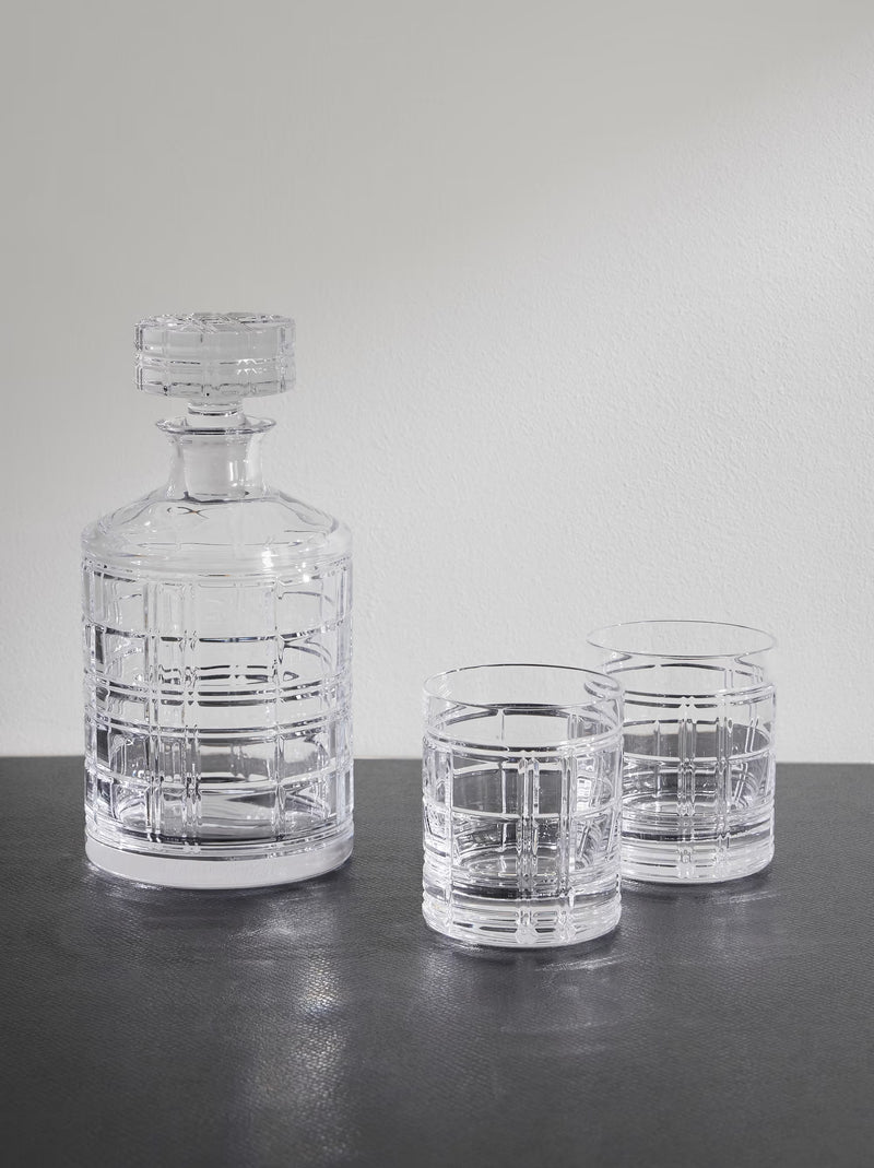 Ralph Lauren Home Hudson Plaid Crystal Decanter Set | Gift Box