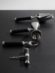 Ralph Lauren Home Wells bar tool set with croc-effect leather handles and polished stainless steel
