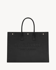 Saint Laurent Rive Gauche tote in black smooth leather large