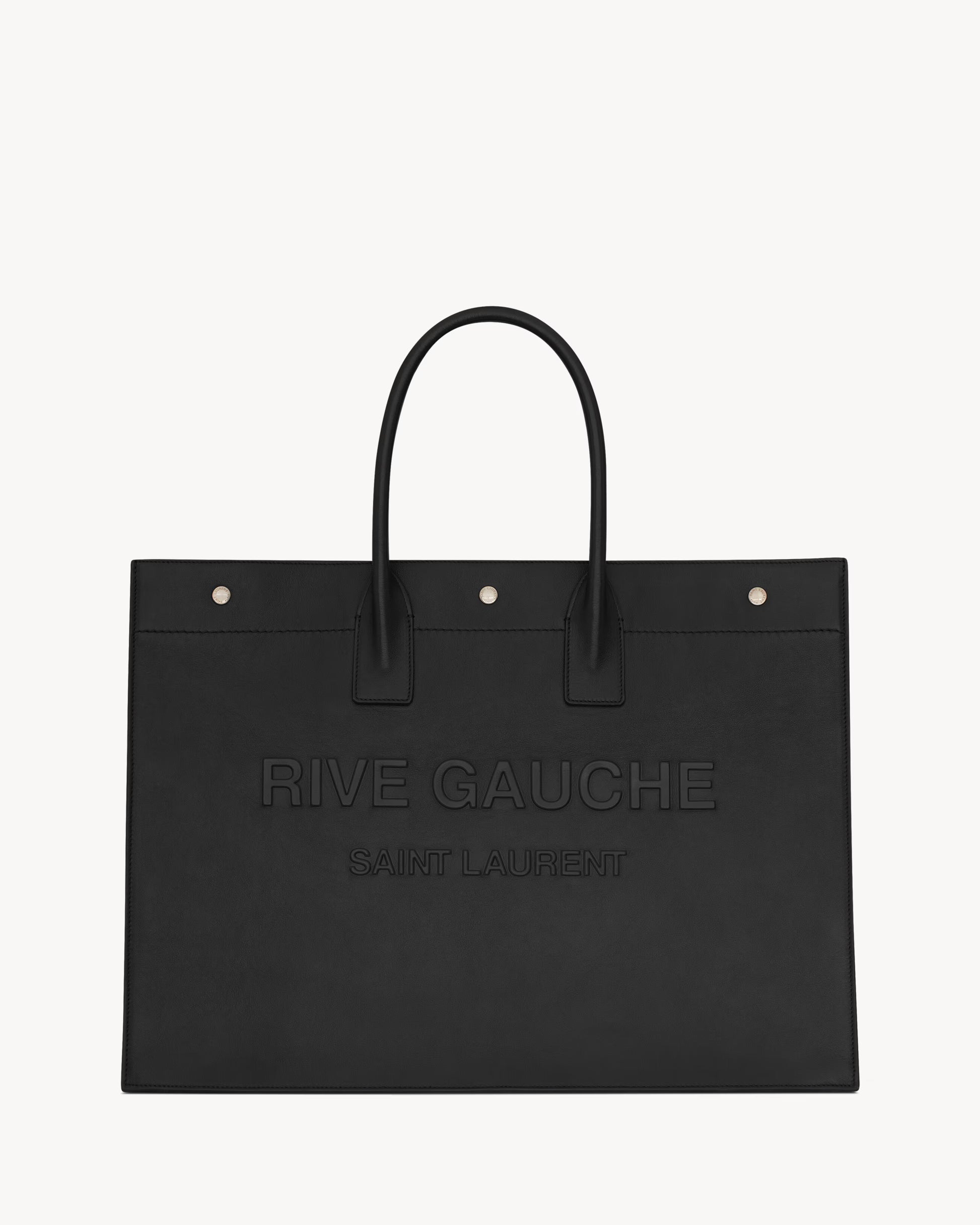 Saint Laurent Rive Gauche tote in black smooth leather large