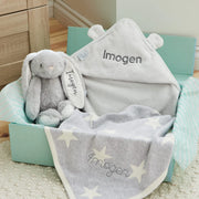 Personalised Grey New Baby Essentials Gift Set