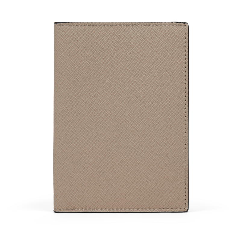 Smythson Panama leather passport cover in sandstone — luxury engagement gift for travellers