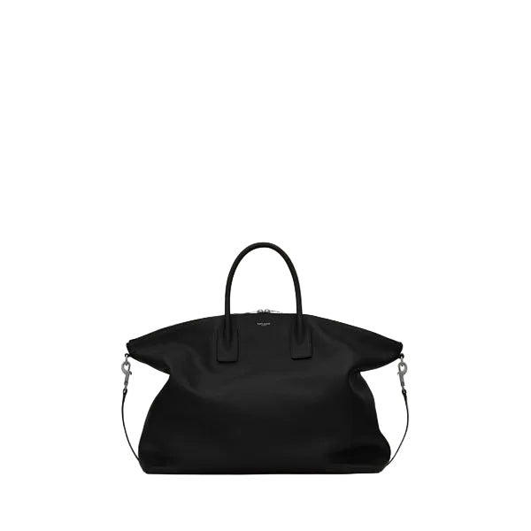 Saint Laurent Bowling Tote Bag | Black Grained Calfskin Leather