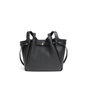 Tory Burch Romy Tote Bag | Black Pebbled Leather