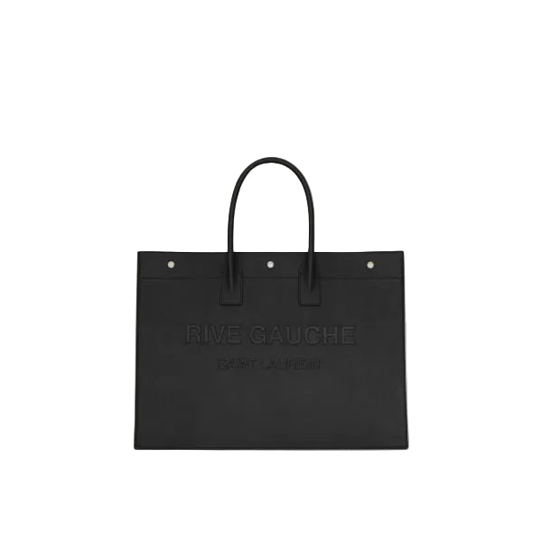 Saint Laurent Rive Gauche Tote | Black Smooth Leather | Large